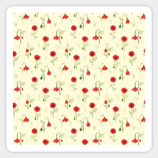 Poppy Flower Pattern 2 Sticker
